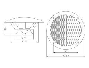 WS-150 135mm 50W/8ohm weißer Deckenlautsprecher - image 2