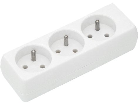 GN-370/GN-330 3-SET-SOCKET mit Erdung weiß