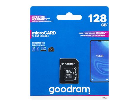 Karta microSDXC 128GB+Adapter SD CL10 GOODRAM UHS-I