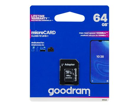 Karta microSDXC 64GB+Adapter SD CL10GOODRAM UHS-I