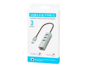 USB-C RJ45+3xUSB Netzwerk-Adapterkabel K-06 - image 2