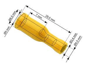 Isolierte Buchse 5.0/24.5mm gelb