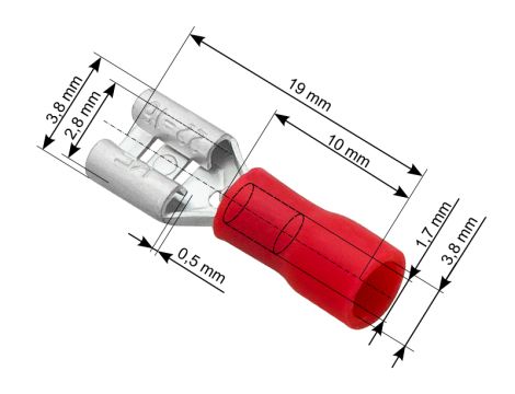 Isolierte Flachsteckhülse 2,8/0,5