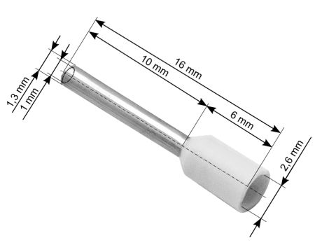 Stecker isolierte Hülse 0,5/10 weiß