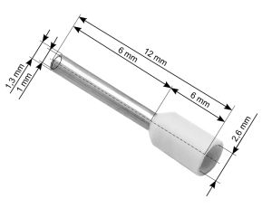 Stecker isolierte Hülse 0,5/6 weiß