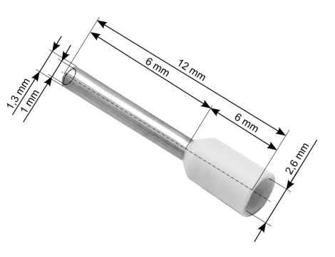 Stecker isolierte Hülse 0,5/6 weiß