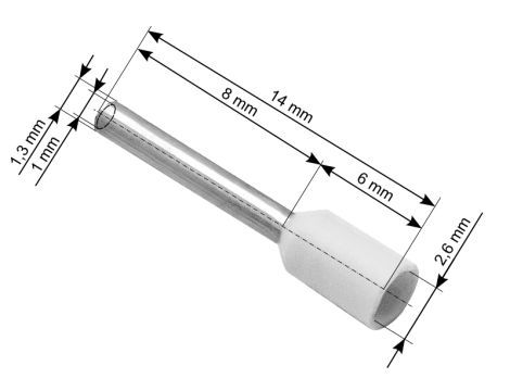 Stecker isolierte Muffe 0,5/8 weiß