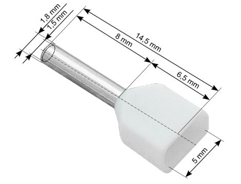 Isolierte Verbindungsmuffe 2x0,5/8 weiß