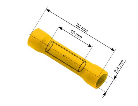 Steckverbinder isoliert 4,3/26mm gelb