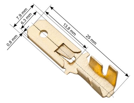 Nicht isolierter Flachstecker 6.3/0.8__