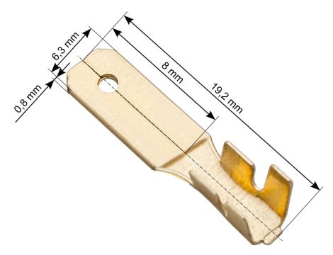 Nicht isolierter Flachstecker 6.3/19.2