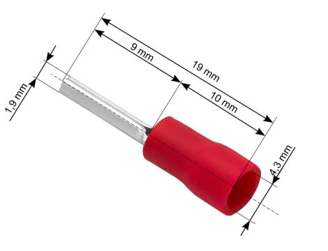 Isolierte Steckverbindung 1,9/19mm Kabel 4,3mm