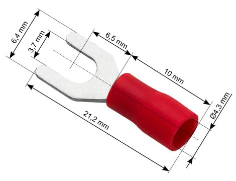 Isolierter Gabelstecker L Schraube3.7 Kabel 4.3