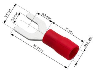 Isolierter Gabelverbinder S-Schraube6,5 Kabel 4,3