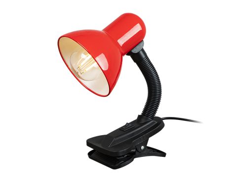 Schreibtischlampe LB-08 mit Clip rot