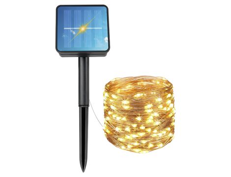 Solar Gartenbeleuchtung 100LED Draht 12m warm