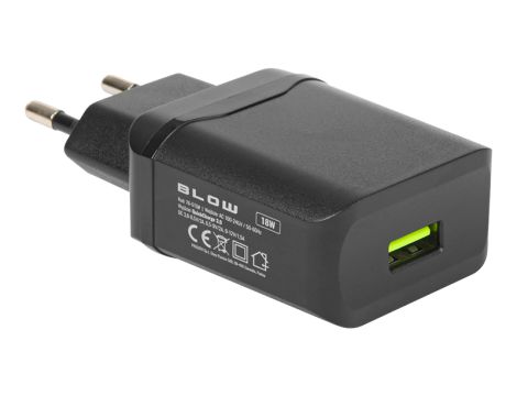 USB-Steckdosen-Ladegerät QC3.0 18W schwarz