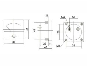 Analoges quadratisches Amperemeter 20A + Shunt - image 2