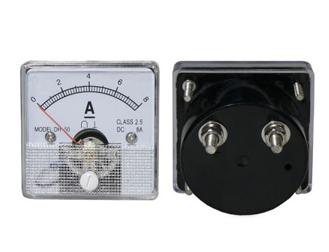 Analoges quadratisches Amperemeter 8A + Shunt