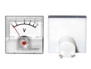 Analoges Messgerät Voltmeter quadratisch mini 10V