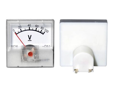 Analoges Messgerät Voltmeter quadratisch mini 100V