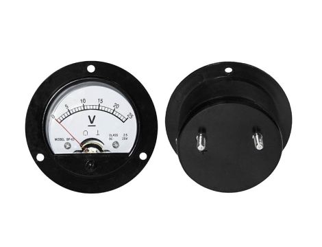 Runder 25V-Analog-Voltmeter