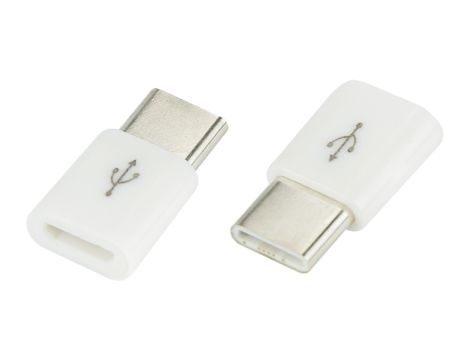 USB-Adapter micro USB auf USB-C Stecker weiß