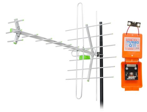 Direktionale TV-Antenne DVB-T MUX1238 Gürtel/H+V UHF Horizontal + VHF Vertikal Passiv-Set Q100