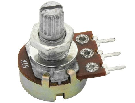 Drehpotentiometer 100K Ohm B-Leitung l=15mm