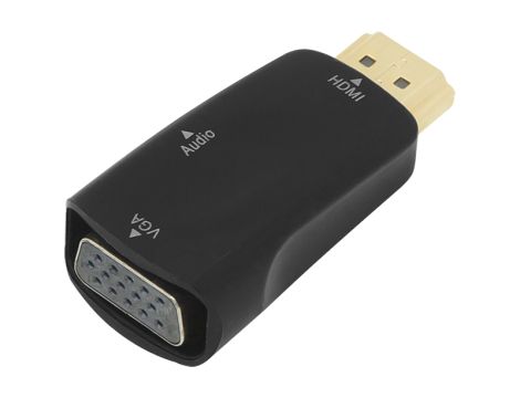 HDMI-Stecker - VGA-Buchse+gn.3,5 Übergang