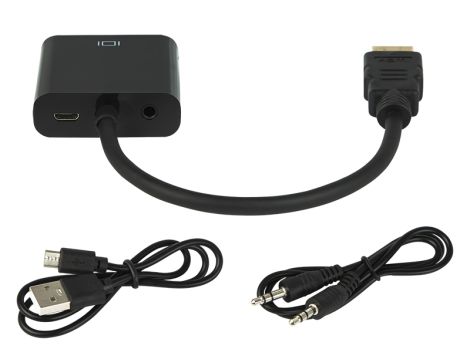 HDMI auf VGA Buchse+3.5 Buchse+Mikro+Kabelübergang - 2