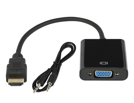 HDMI auf VGA Buchse+Buchse 3.5+Kabelübergang