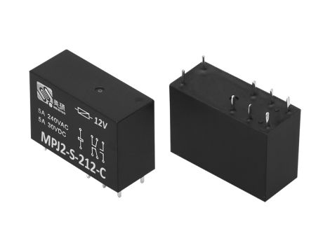 MPJS212C 12V-Relais (S142C12V) Relais, Spule 12V, Kontakte 2x 5A/250VAC