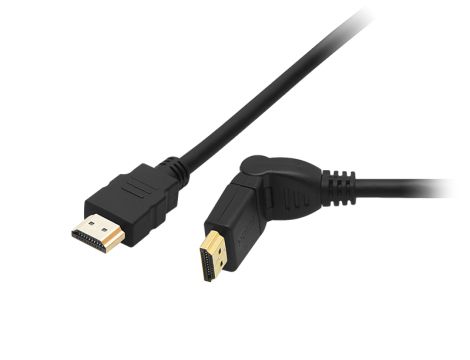 HDMI-HDMI BLACK abgewinkelter Stecker 3m verdrillt - 2