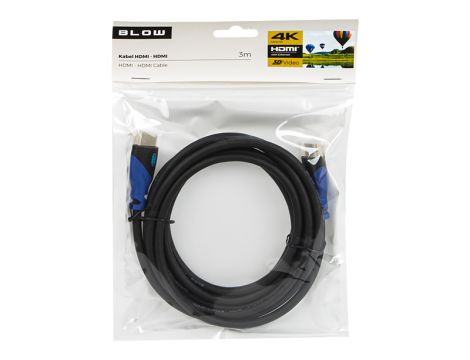 HDMI-HDMI BLUE gerade 3m 4K Stecker - 2