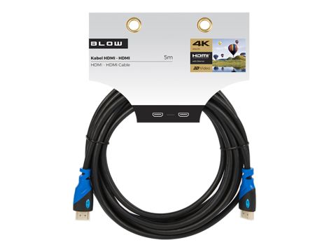 HDMI-HDMI BLUE gerade 5m 4K Stecker - 2