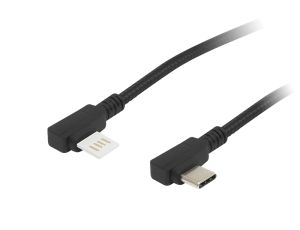 USB 2.0 Stecker A - USB-C 1.0m schwarz gewinkelt Blister - image 2