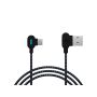 USB 2.0 Stecker A - USB-C 1,5m gewinkelt geflochten LED schwarz - 2