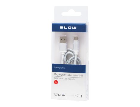 USB-Stecker A - micro B 1.0m magnetisch silber BLISTER`