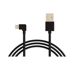 USB-Stecker A - micro B 1.0m gewinkelt schwarz gold BLISTER - image 2