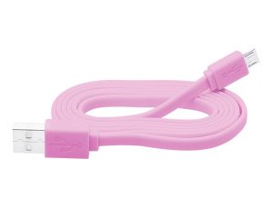 USB-Stecker A - micro B 1.0m rosa flach BLISTER - image 2