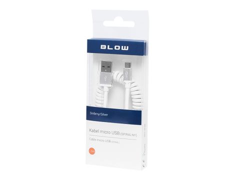 USB-Anschluss A - micro B 1,5m Spirale silber BLISTER`