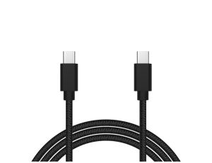 USB-C - USB-C 2.0 Stecker 1.0m schwarz geflochten