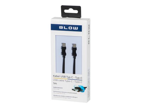 USB-C - USB-C 2.0 Stecker 1.0m schwarz geflochten - 2