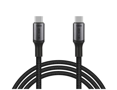 USB-C - USB-C 2.0 Stecker 1.0m schwarz geflochten 100W