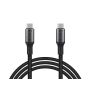 USB-C - USB-C 2.0 Stecker 1.0m schwarz geflochten 100W - 2