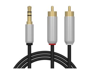 Steckverbinder 3.5ST-2xRCA 1.5m METALL