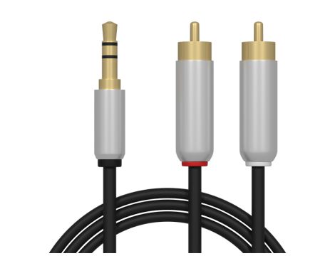 Anschlussstecker 3.5ST-2xRCA 5m METAL