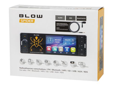 BLOW SPIDER 4" RDS RGB MP5/USB/micro SD/BLUETOOTH Radio - 5