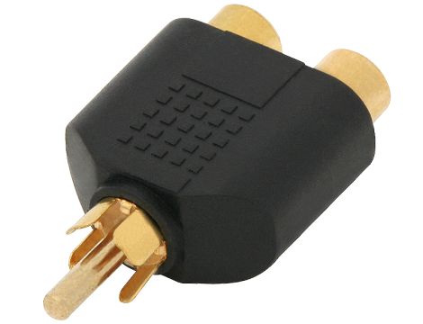 RCA-Verteiler: Stecker-2-Buchse GOLD